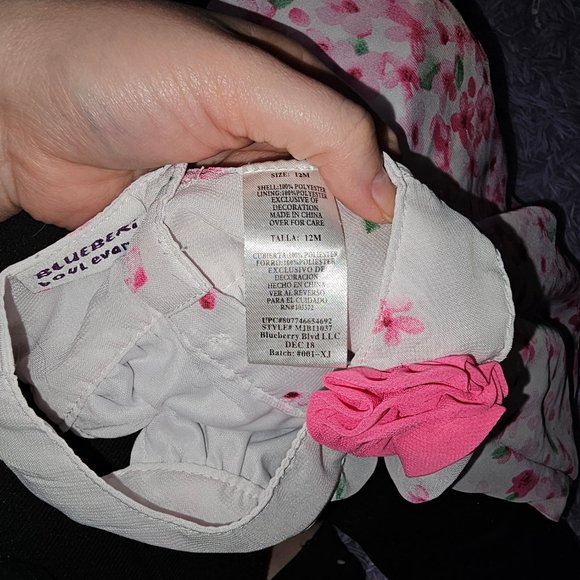 Blueberi Boulevard pink Floral chiffon dress 12 months - Picture 7 of 7